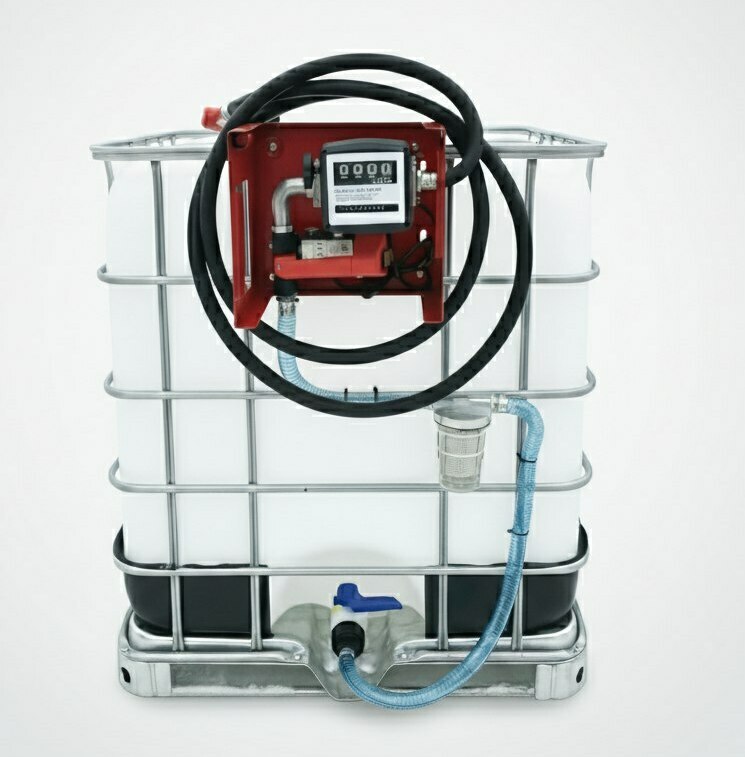 Мини АЗС на базе Еврокуба 1000л для ДТ  220В    ( Китай)  